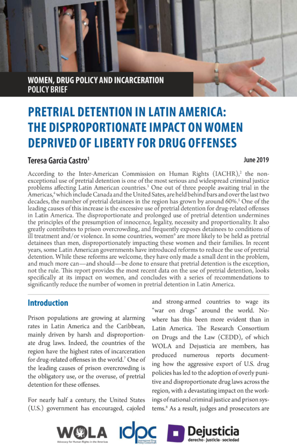 Pretrial Detention in Latin America: The Disproportionate Impact on Women Deprived of Liberty For Drug Offenses