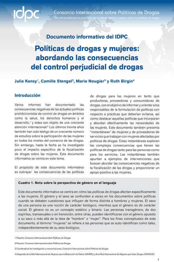 Drug Policy And Women: Addressing The Negative Consequences Of Harmful Drug Control