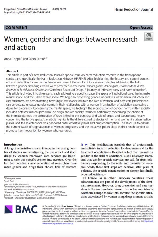 Women, gender and drugs: between research and action