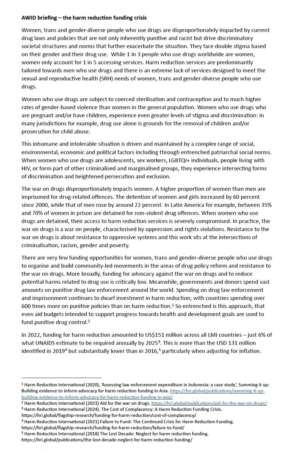 The harm reduction funding crisis – an AWID briefing
